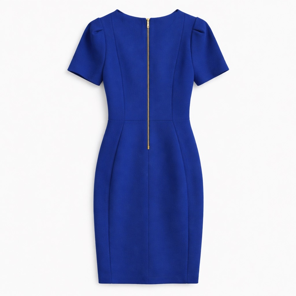 Calvin Klein Blue Work Dress Size 10 Career Office Knee Length Short Sleeve - Picture 4 of 8